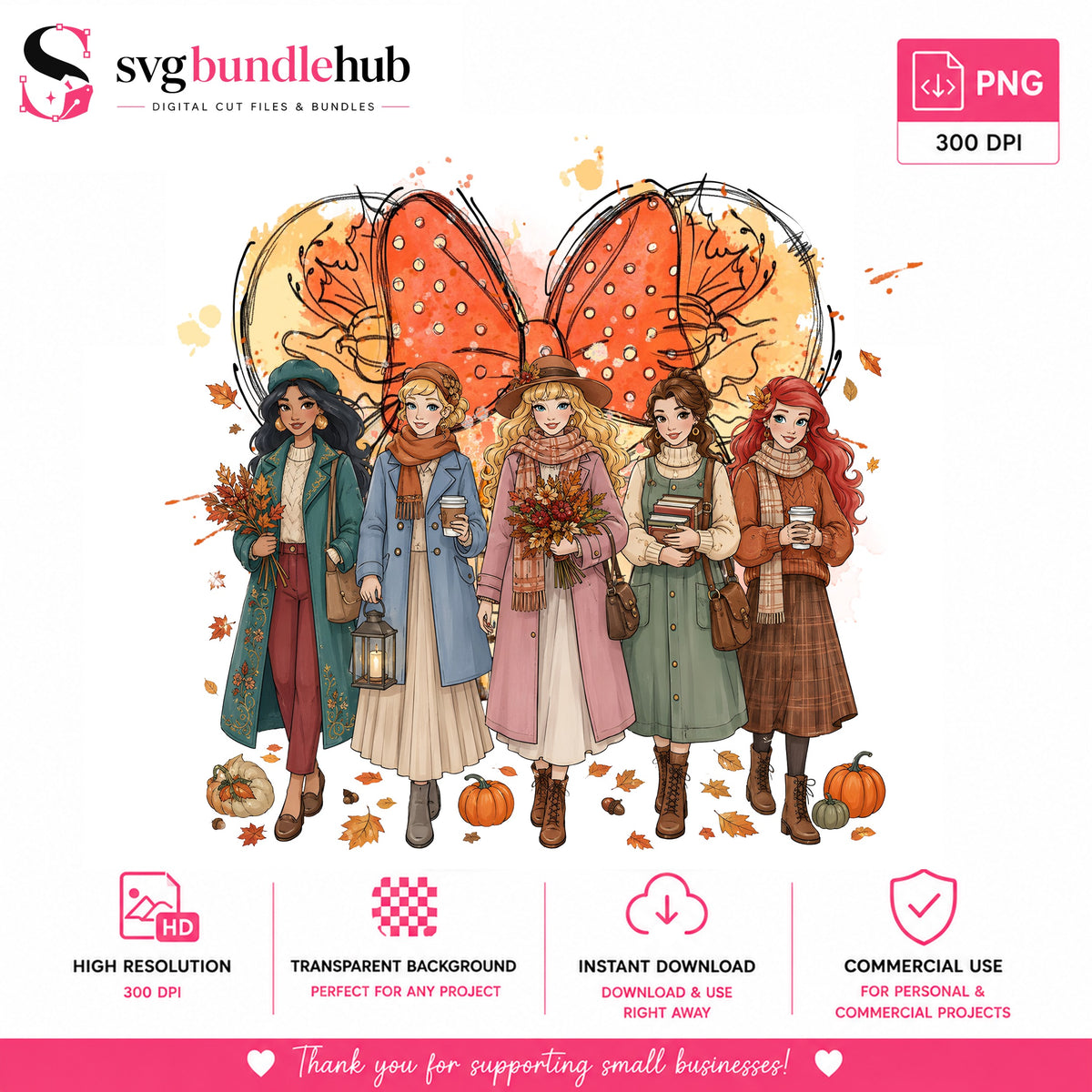 Disney Princess Fall Squad PNG | SvgBundleHub