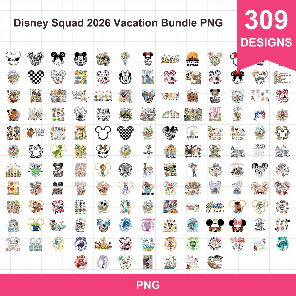 Disney Squad 2026 Vacation Bundle PNG | SvgBundleHub