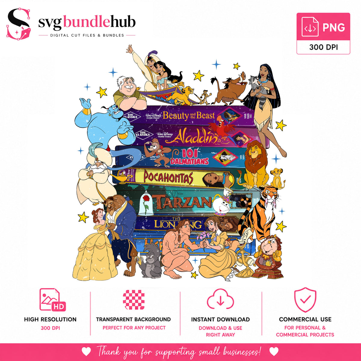 Disney VHS Classics Retro Cartoon PNG | SvgBundleHub