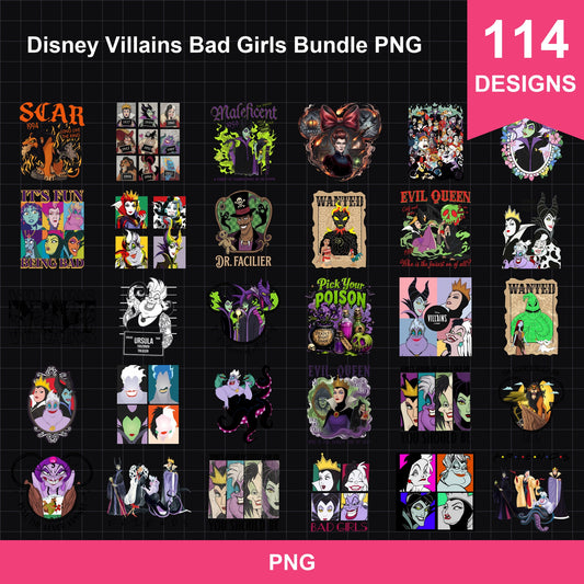 Disney Villains Bad Girls Bundle PNG | SvgBundleHub