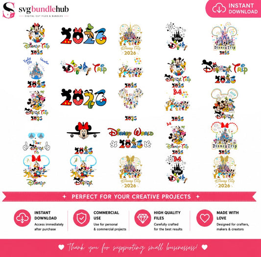 Disney World Trip 2026 Bundle PNG | SvgBundleHub