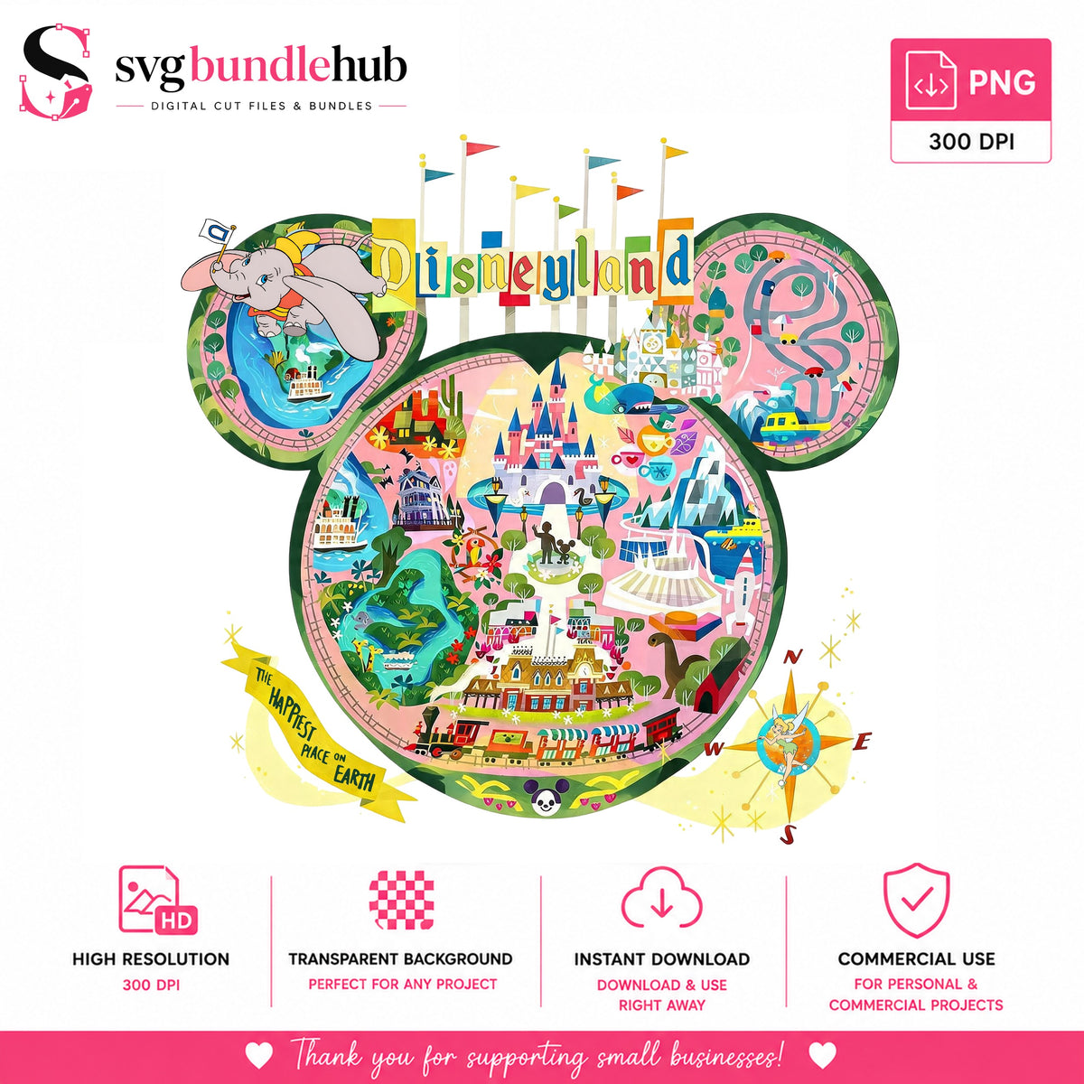 Disneyland Mickey Ears Map PNG | SvgBundleHub