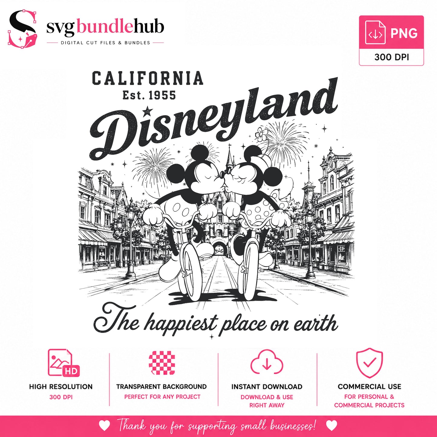 Disneyland Mickey Minnie Couple PNG, Disney Trip PNG, Magic Kingdom PNG
