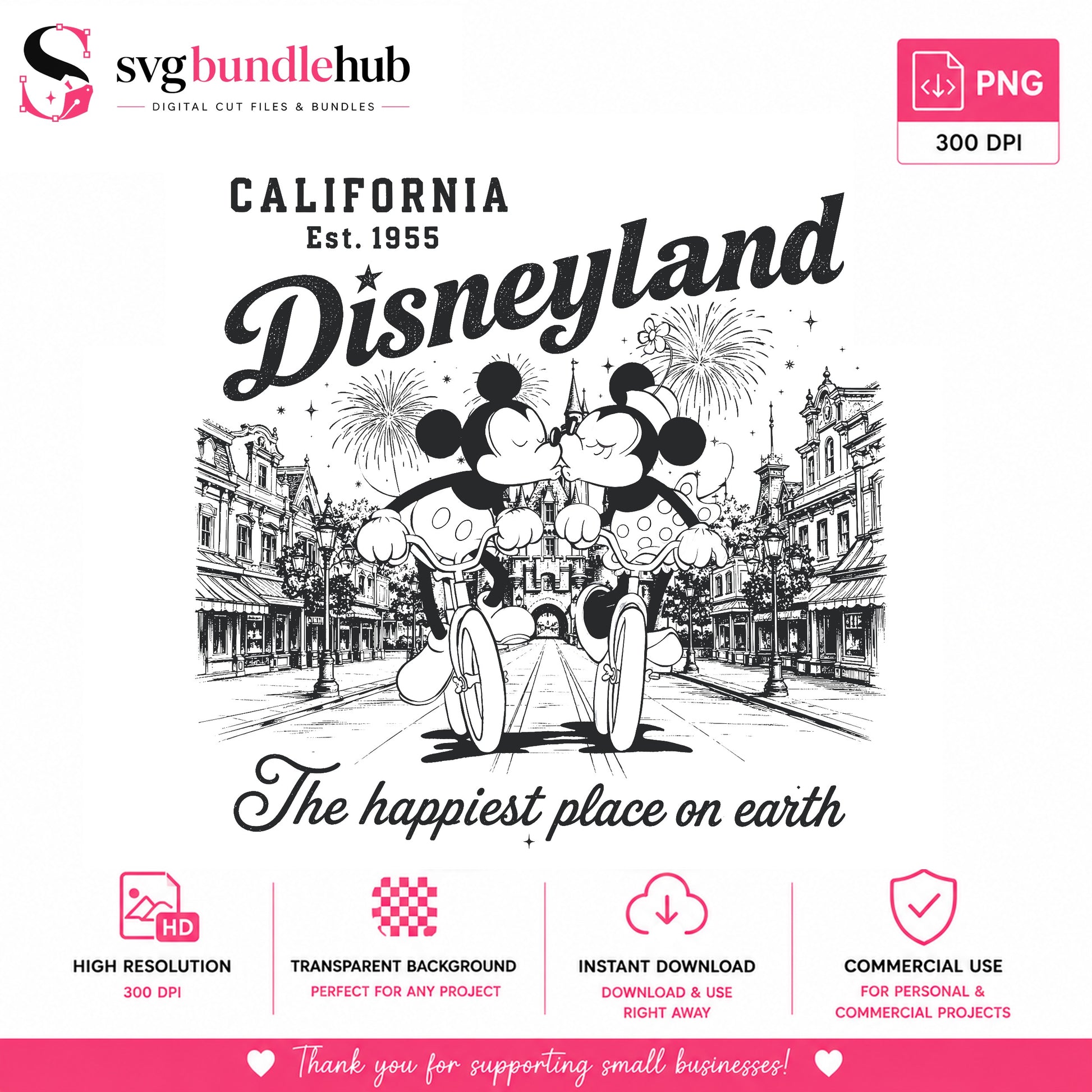 Disneyland Mickey Minnie Couple PNG, Disney Trip PNG, Magic Kingdom PNG