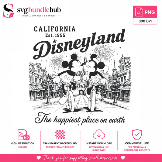 Disneyland Mickey Minnie Couple PNG, Disney Trip PNG, Magic Kingdom PNG