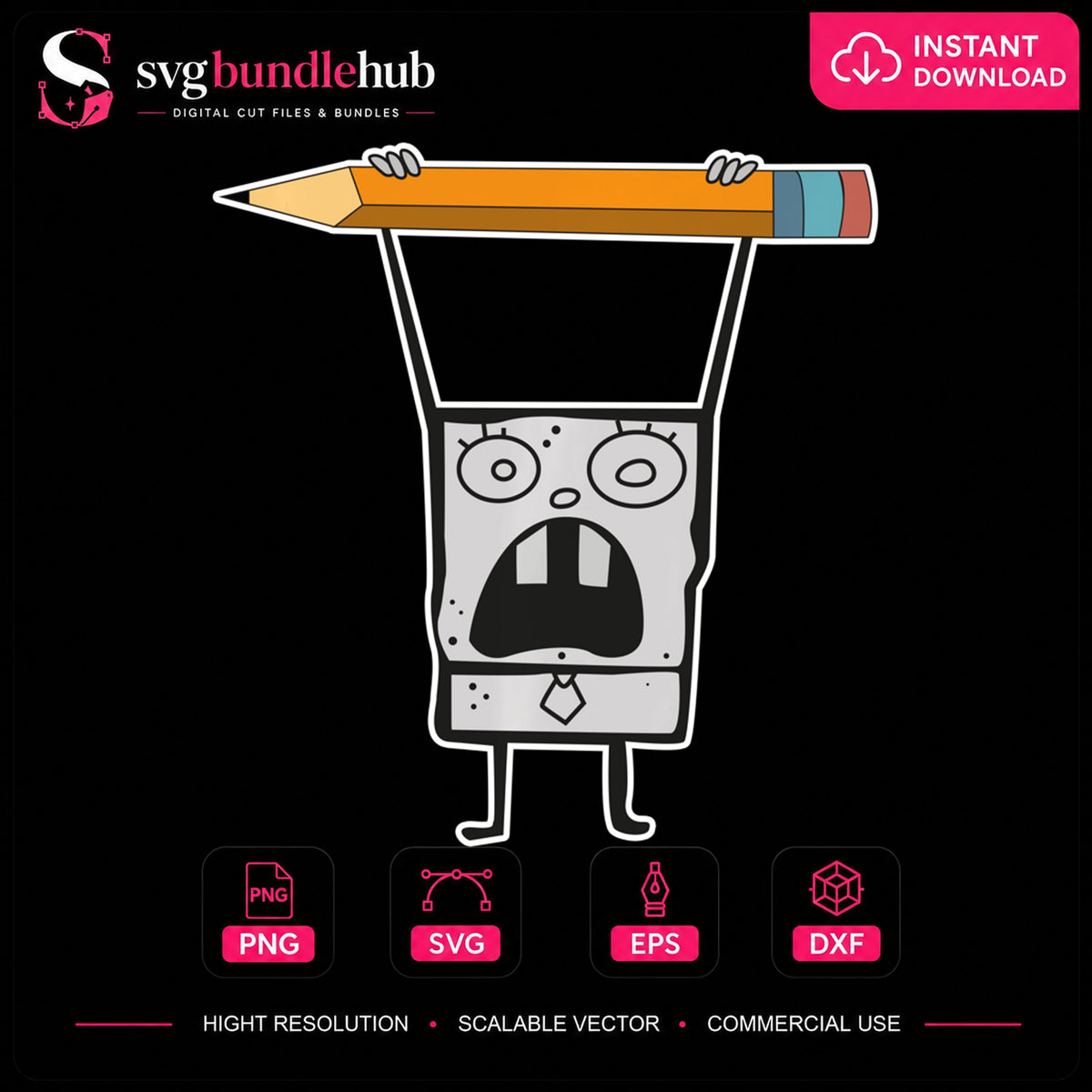 Doodlebob Holding Pencil Meme SpongeBob Cartoon PNG