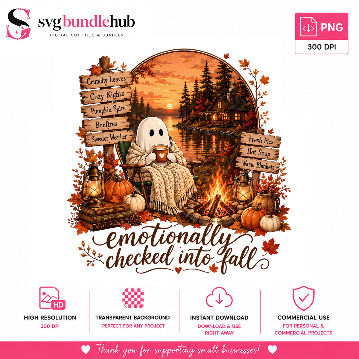 Emotionally Checked Into Fall Ghost PNG | SvgBundleHub