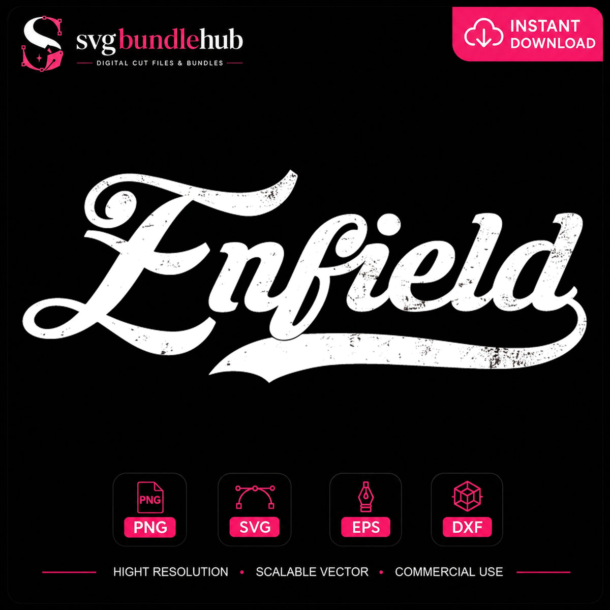 Enfield Vintage Script SVG, Retro Typography Vinyl Design