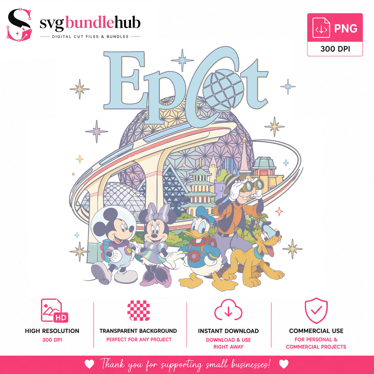 Epcot Mickey & Friends Theme Park PNG | SvgBundleHub