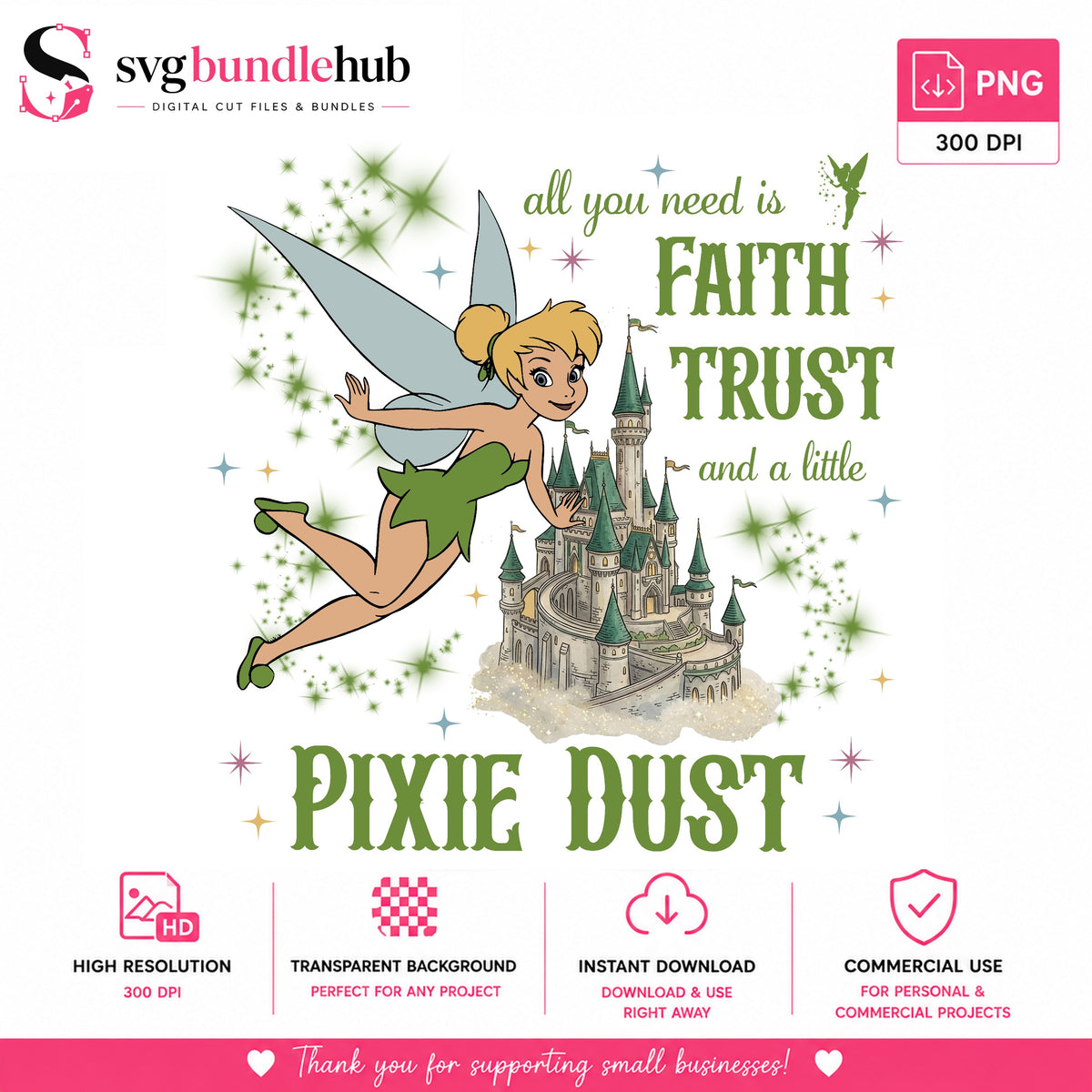 Faith Trust Pixie Dust Fairy PNG | SvgBundleHub