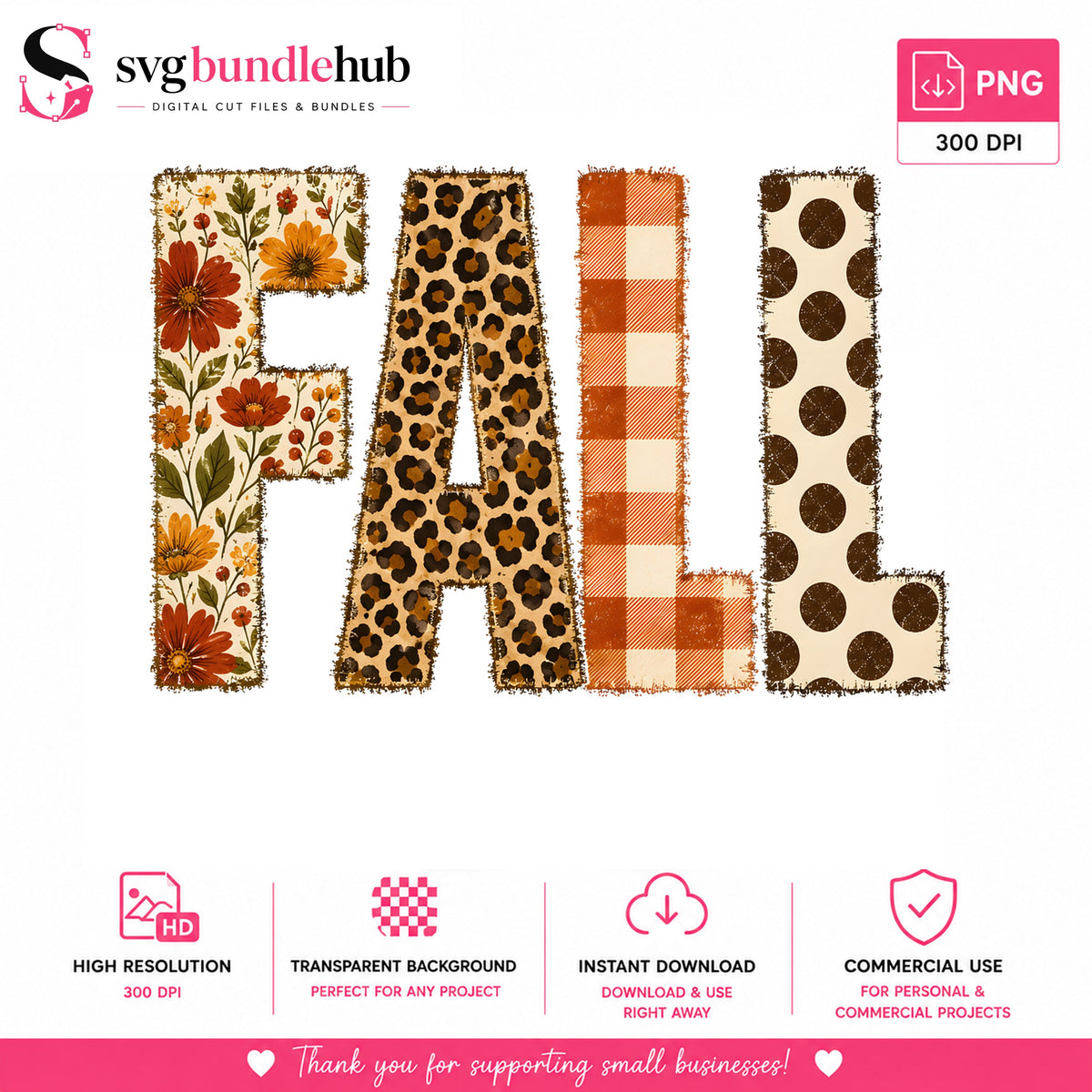 Fall Patchwork Letters Sublimation PNG | SvgBundleHub