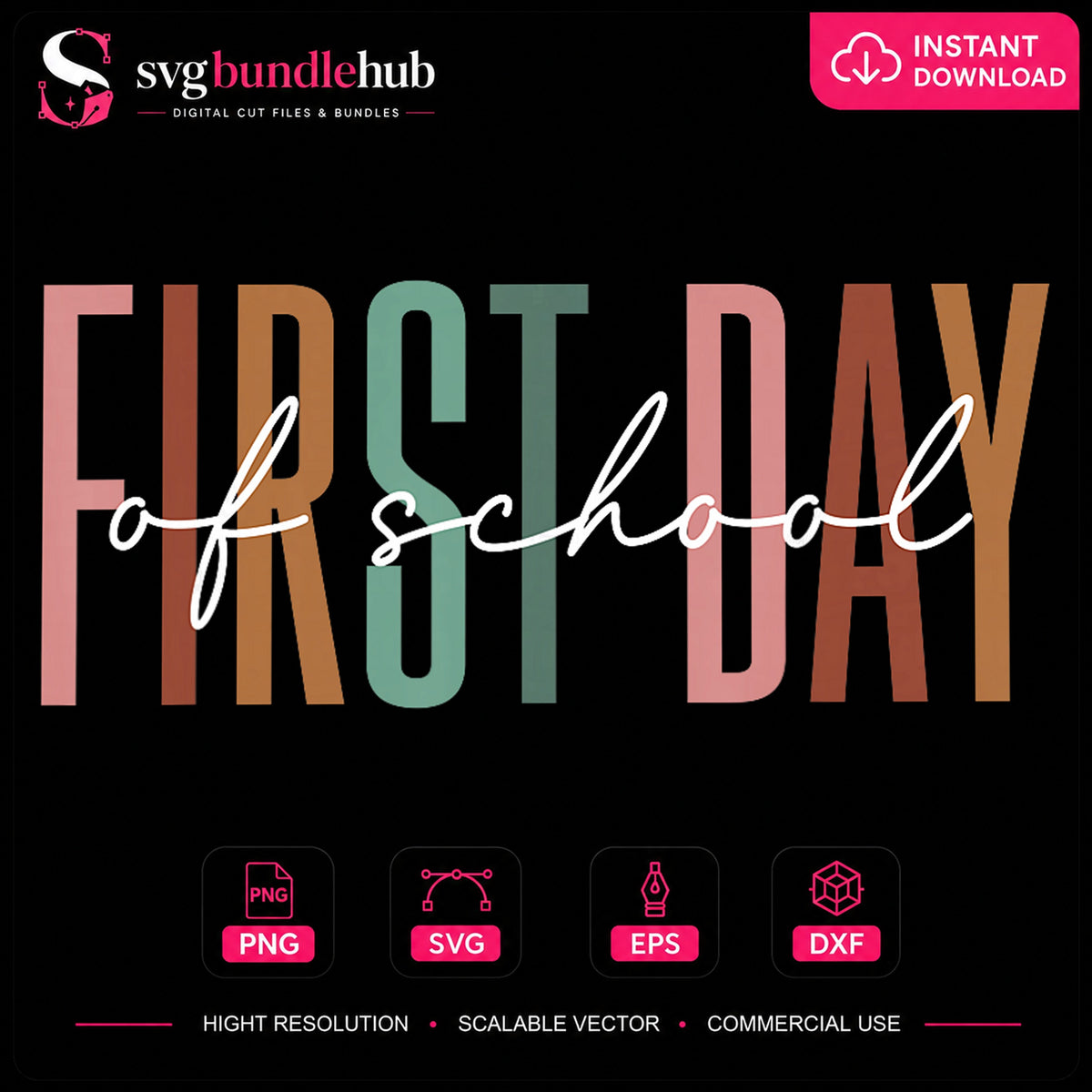 First Day Of School PNG, Back To School Clipart Design