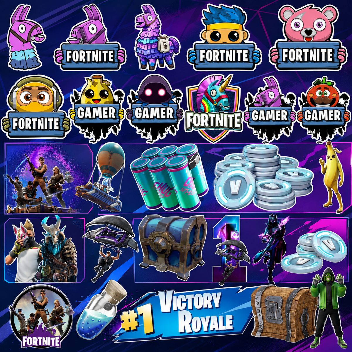 Fortnite Gamer Bundle PNG | SvgBundleHub