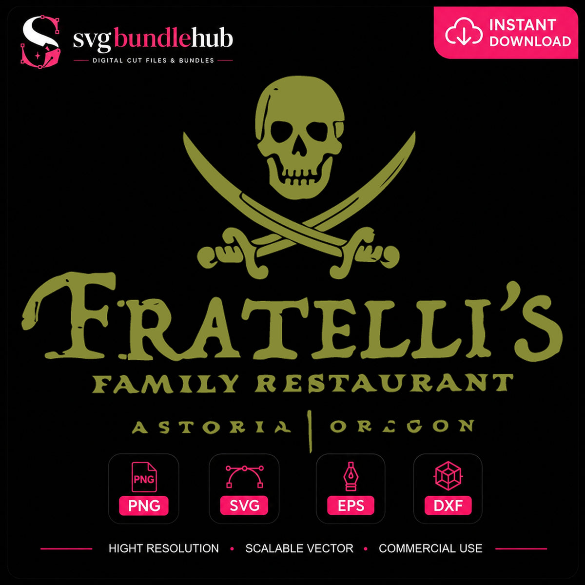 Fratelli's Restaurant Skull Swords Goonies PNG