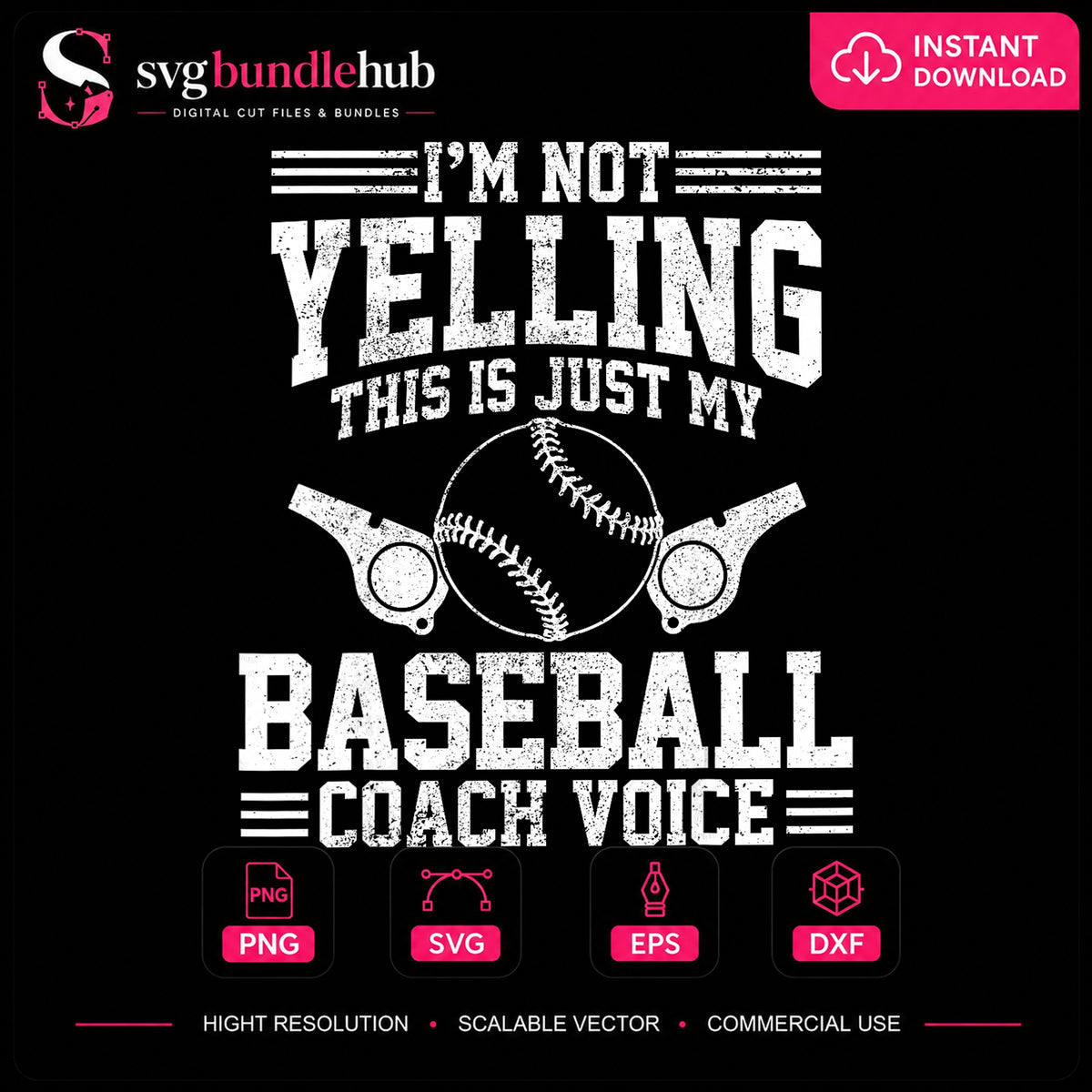 Funny Baseball Coach Voice Whistle Distressed PNG