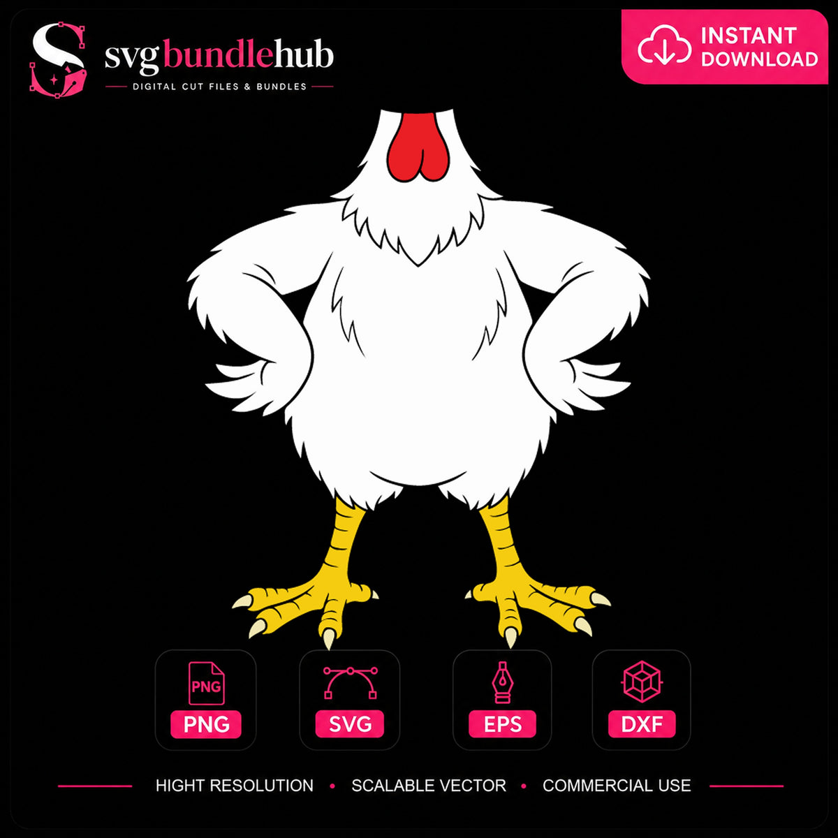 Funny Chicken Hands On Hips Sassy Farm Bird PNG