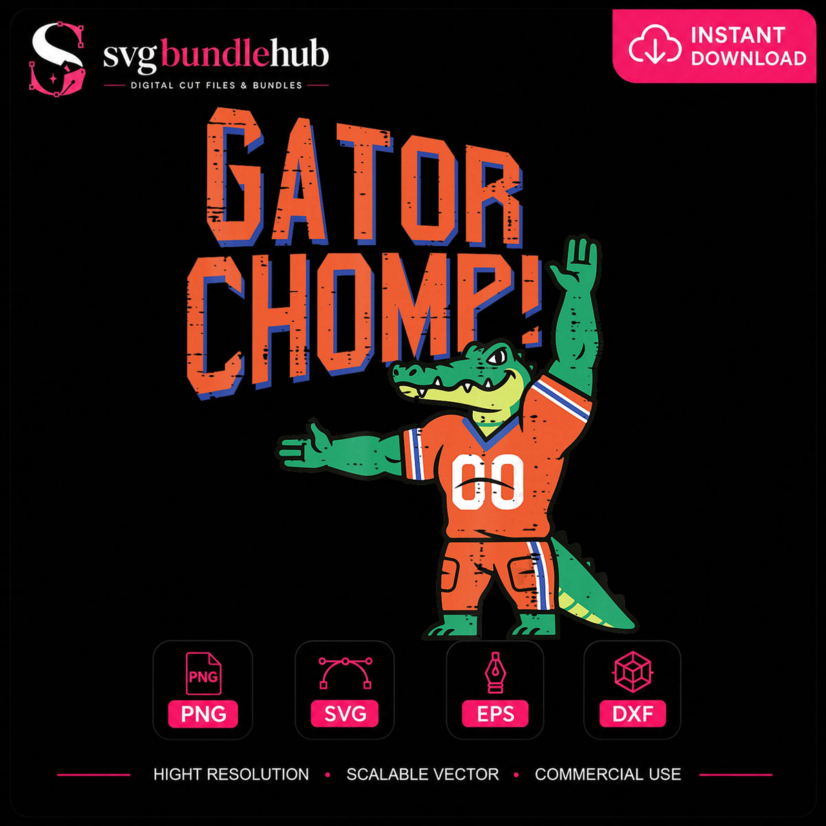 Gator Chomp Football Mascot Sports Clipart PNG