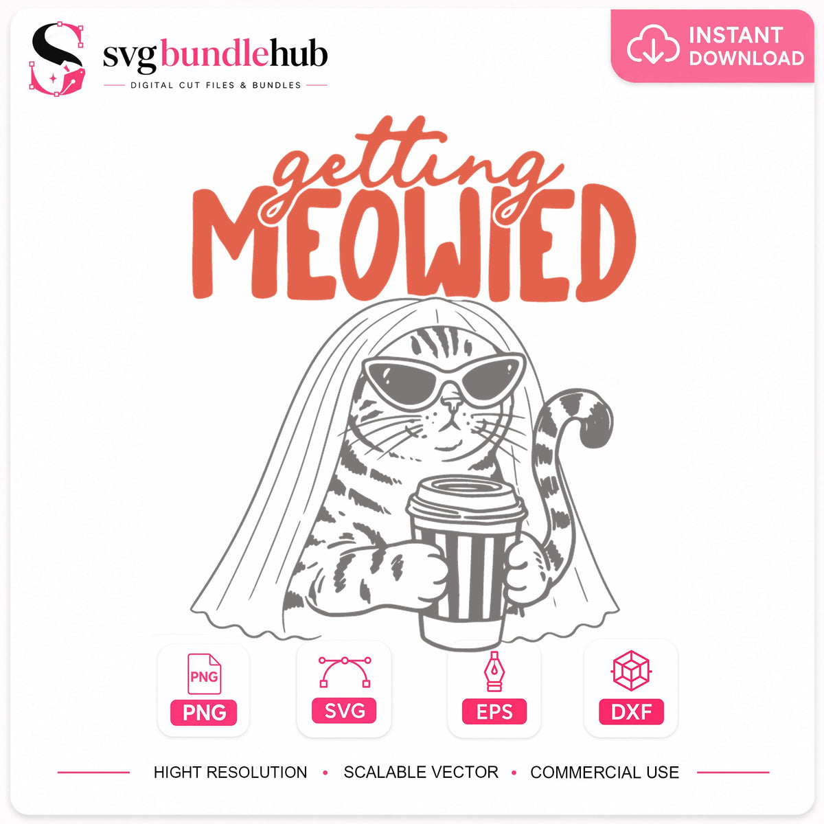 Getting Meowied Bride Cat SVG, Funny Wedding Clipart