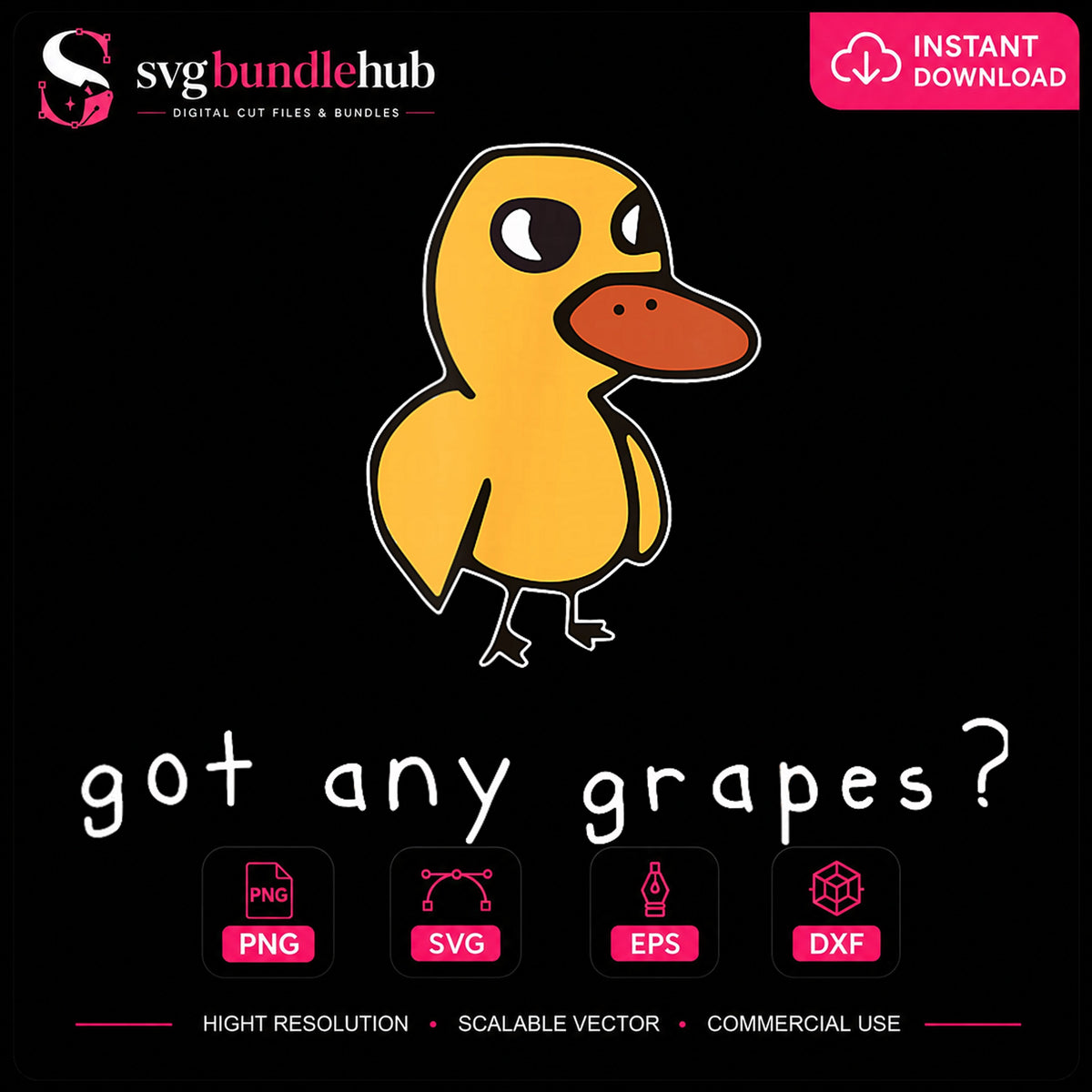 Got Any Grapes Duck Meme Funny Song Quote PNG