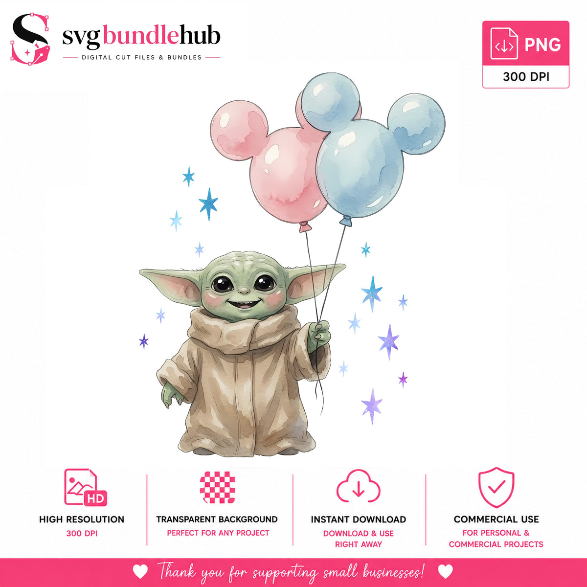 Grogu Mickey Balloons PNG | SvgBundleHub