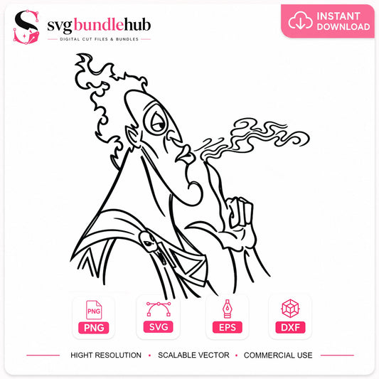 Hades Disney Villain Smoking Cricut Cut File SVG
