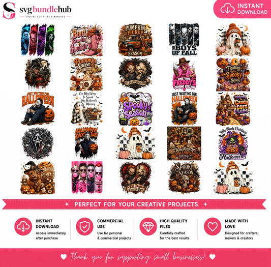 Halloween Horror & Ghost Spooky Bundle PNG | SvgBundleHub