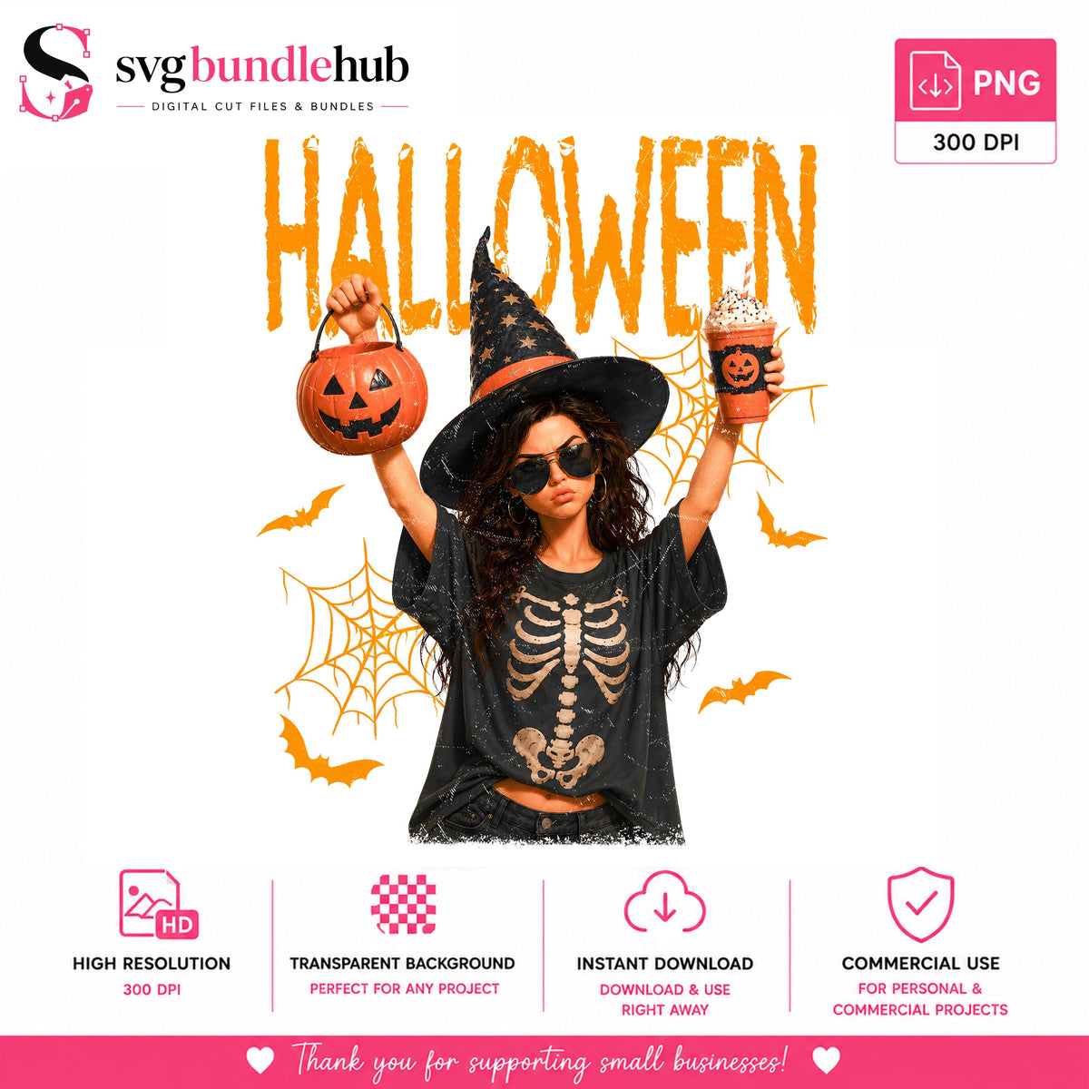 Halloween Witch Girl PNG, Spooky Sublimation | SvgBundleHub