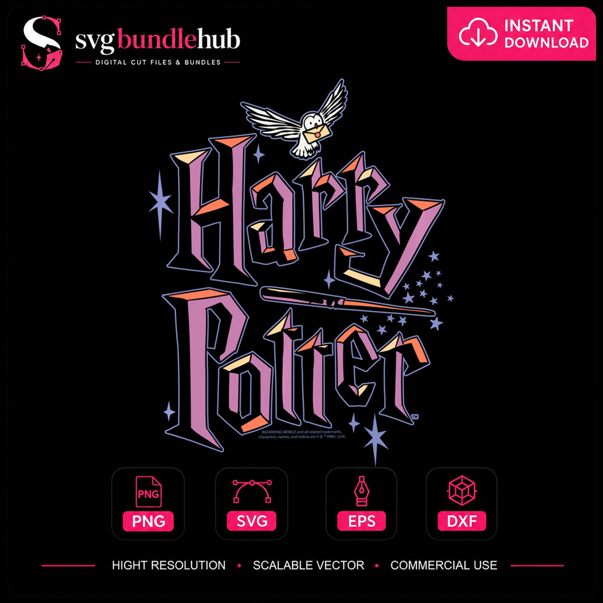 Harry Potter Magic Wand Hedwig Wizard Logo PNG