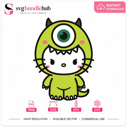 Hello Kitty Mike Wazowski Costume Cricut Cut File SVG