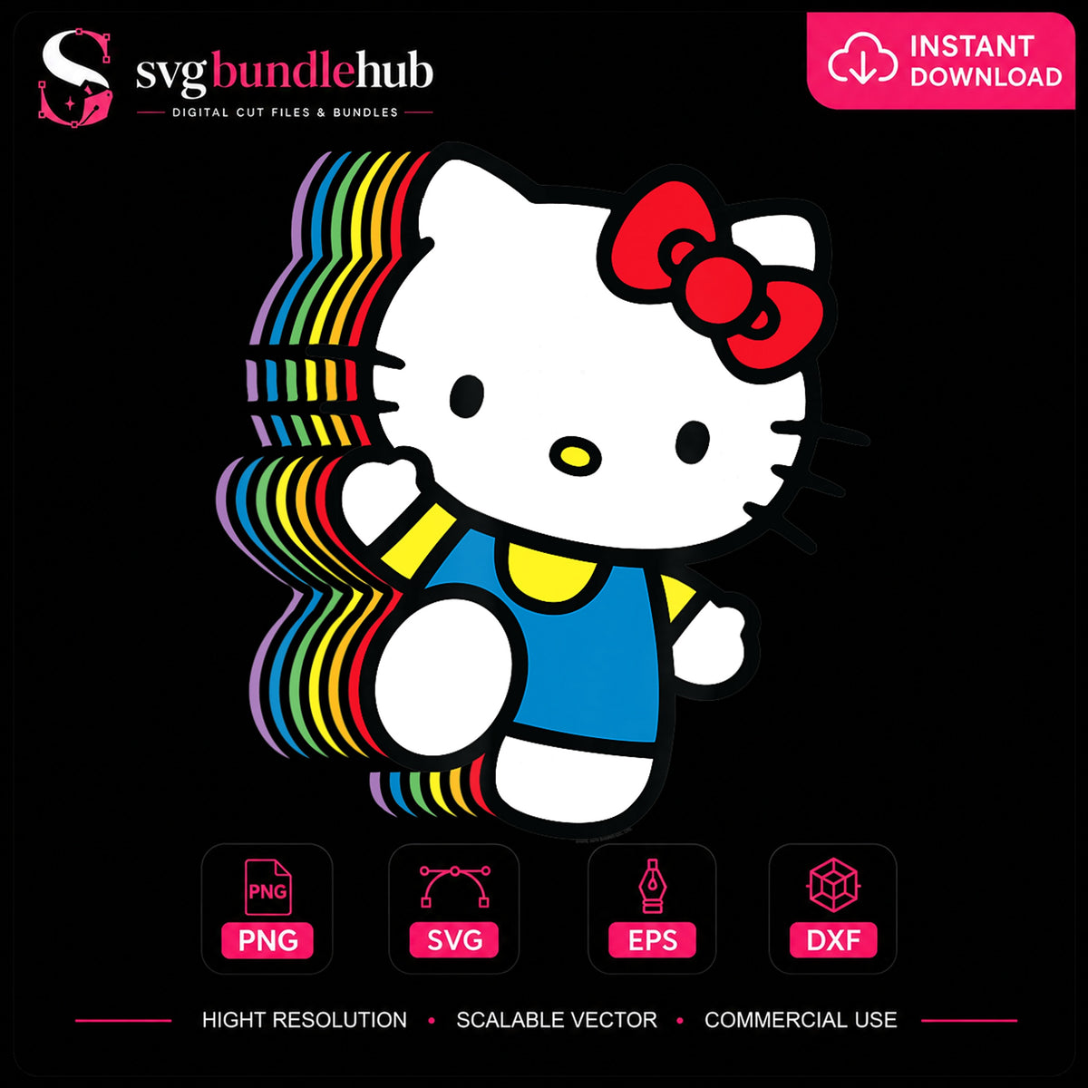 Hello Kitty Rainbow Layered Running Sanrio PNG