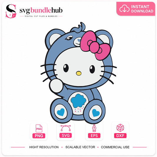 Hello Kitty Rainy Day SVG, Cute Character Cricut Clipart
