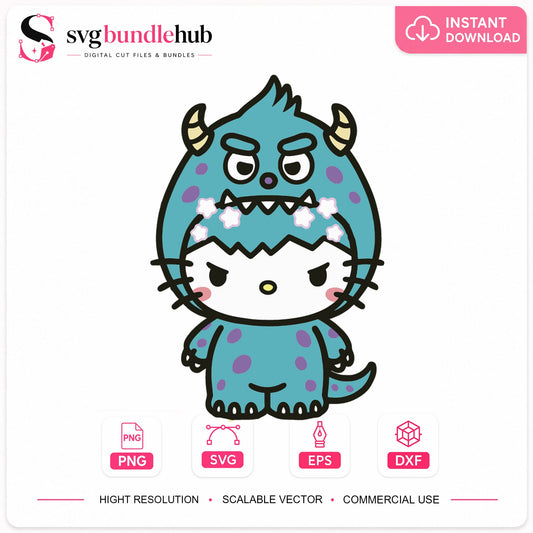 Hello Kitty Sulley Costume SVG, Monsters Inc Cricut File