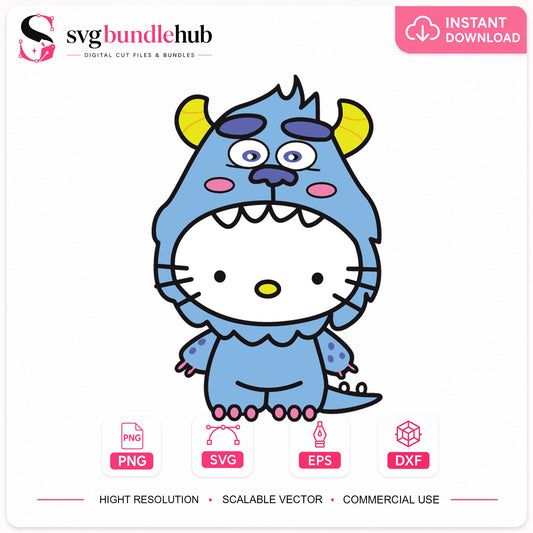 Hello Kitty Sulley Monster Costume Cricut Cut File SVG
