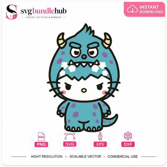 Hello Kitty Sulley Monsters Inc Costume Cricut File SVG