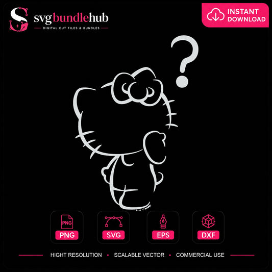 Hello Kitty Thinking Question Mark Sanrio Clipart SVG
