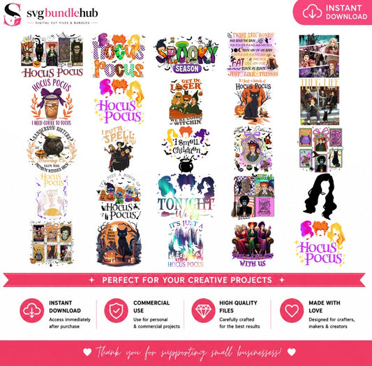 Hocus Pocus Sanderson Sisters Bundle PNG | SvgBundleHub