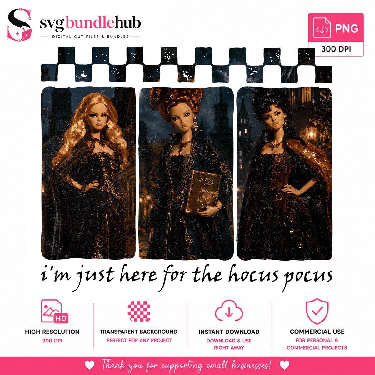 Hocus Pocus Witch Doll Halloween PNG | SvgBundleHub