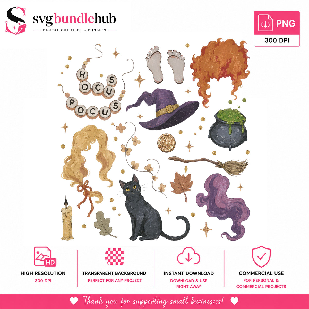 Hocus Pocus Witch Halloween PNG | SvgBundleHub
