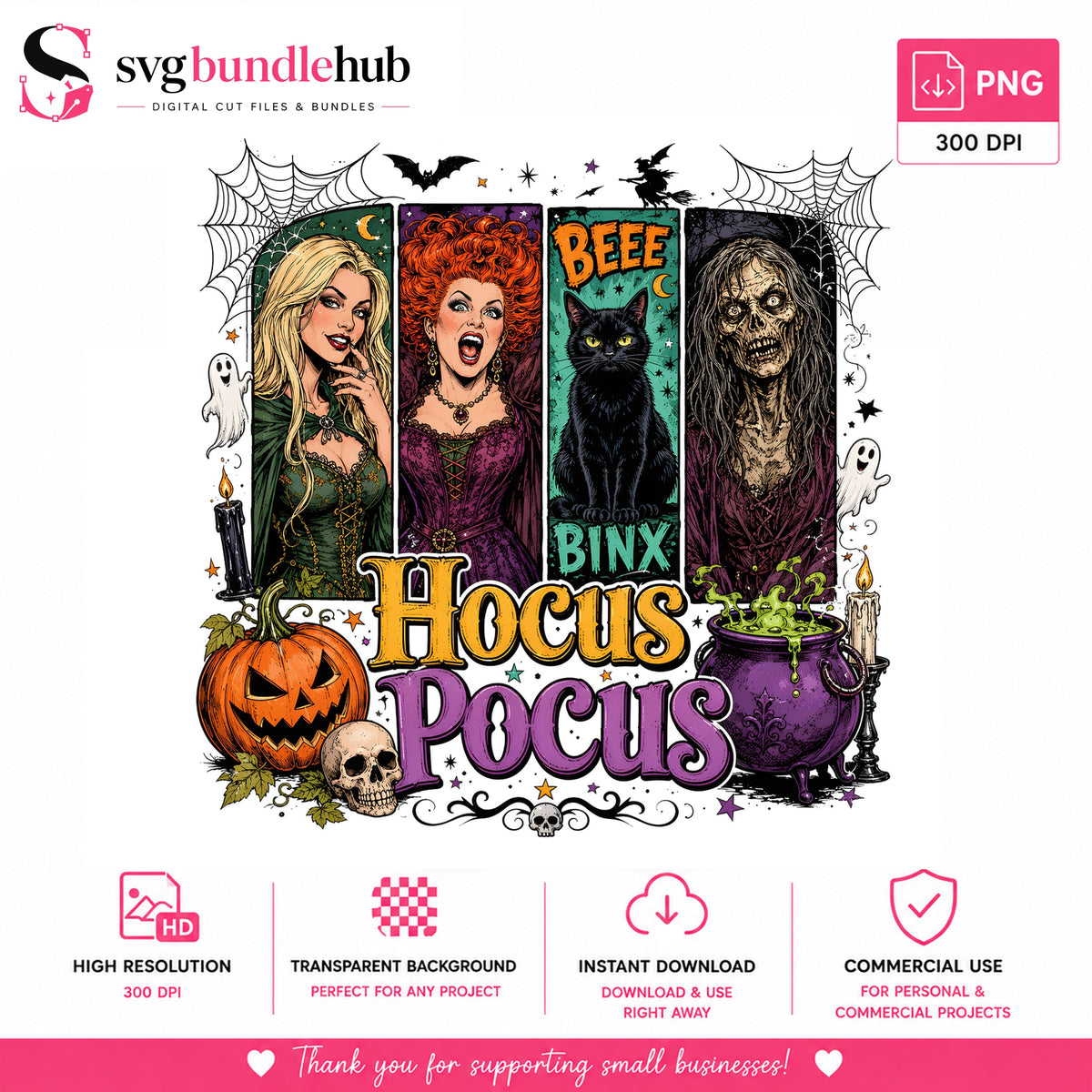 Hocus Pocus Witches Halloween PNG | SvgBundleHub