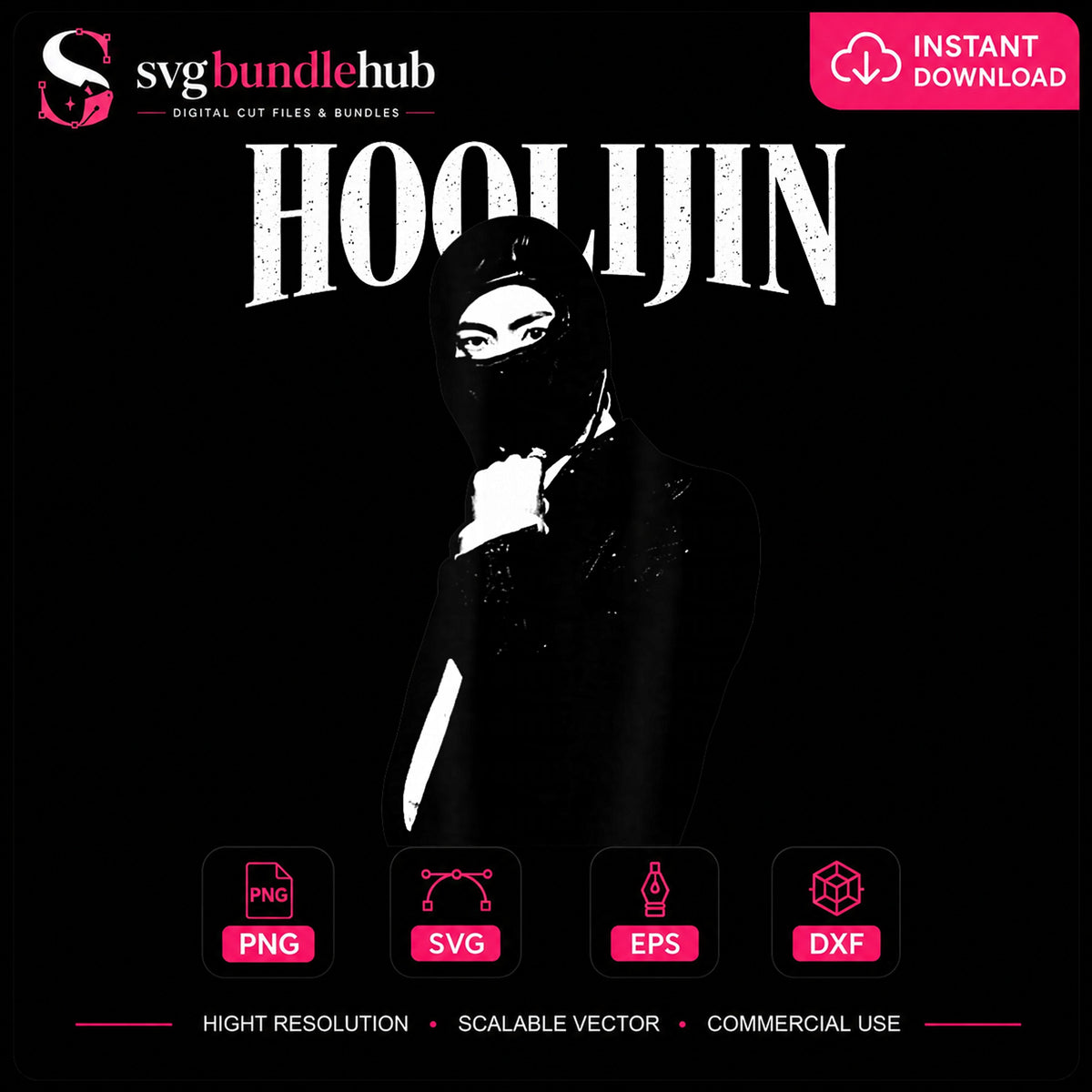 Hoolijin Masked Figure Kpop Idol Portrait PNG