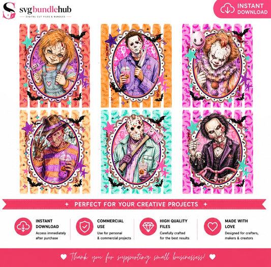 Horror Icons Halloween PNG Bundle | SvgBundleHub