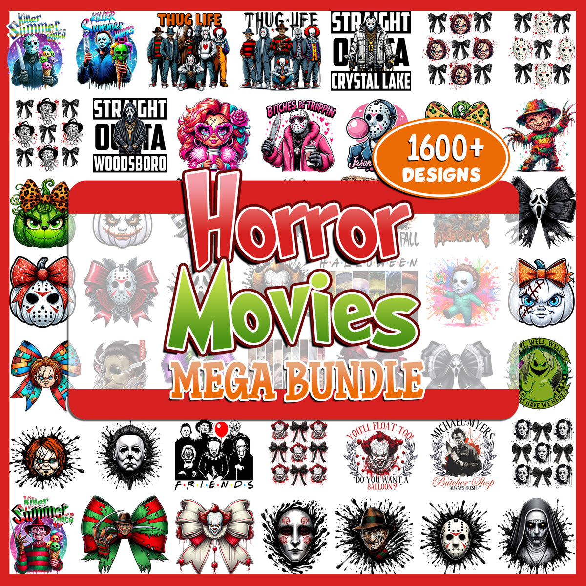 Horror Movies Mega Bundle PNG | SvgBundleHub
