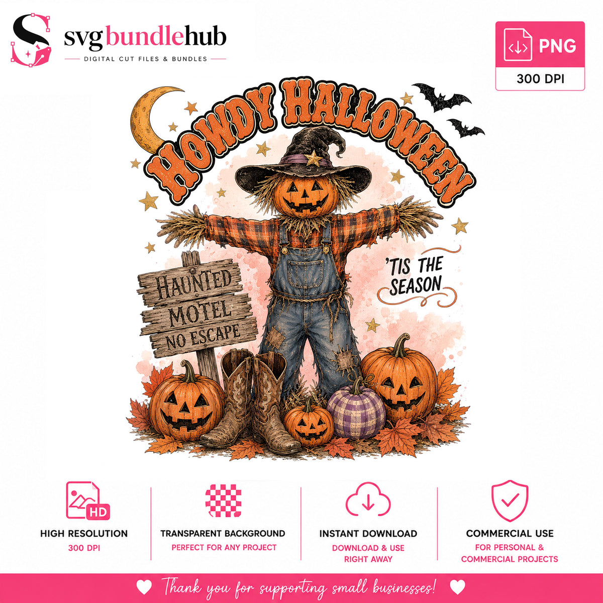 Howdy Halloween Scarecrow PNG | SvgBundleHub