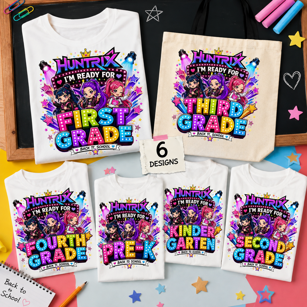 Huntrix Back to School Bundle PNG | SvgBundleHub
