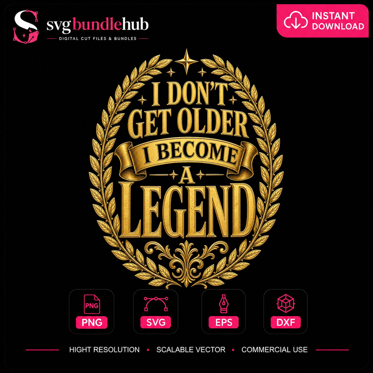 I Don't Get Older I Become A Legend Birthday PNG