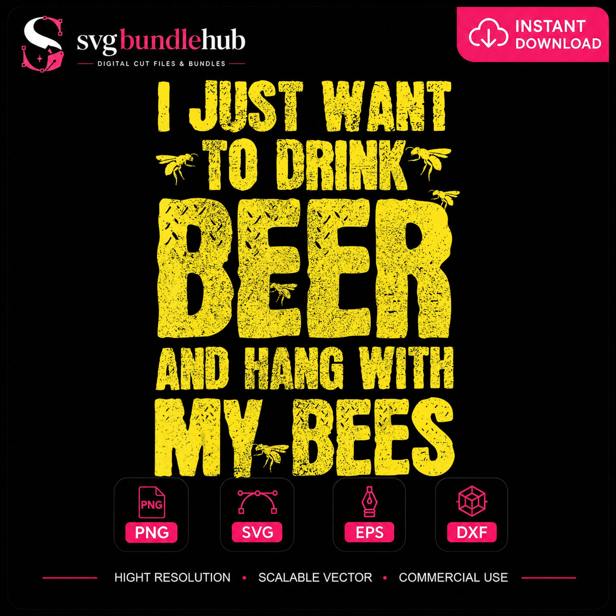 I Just Want To Drink Beer And Hang With My Bees PNG