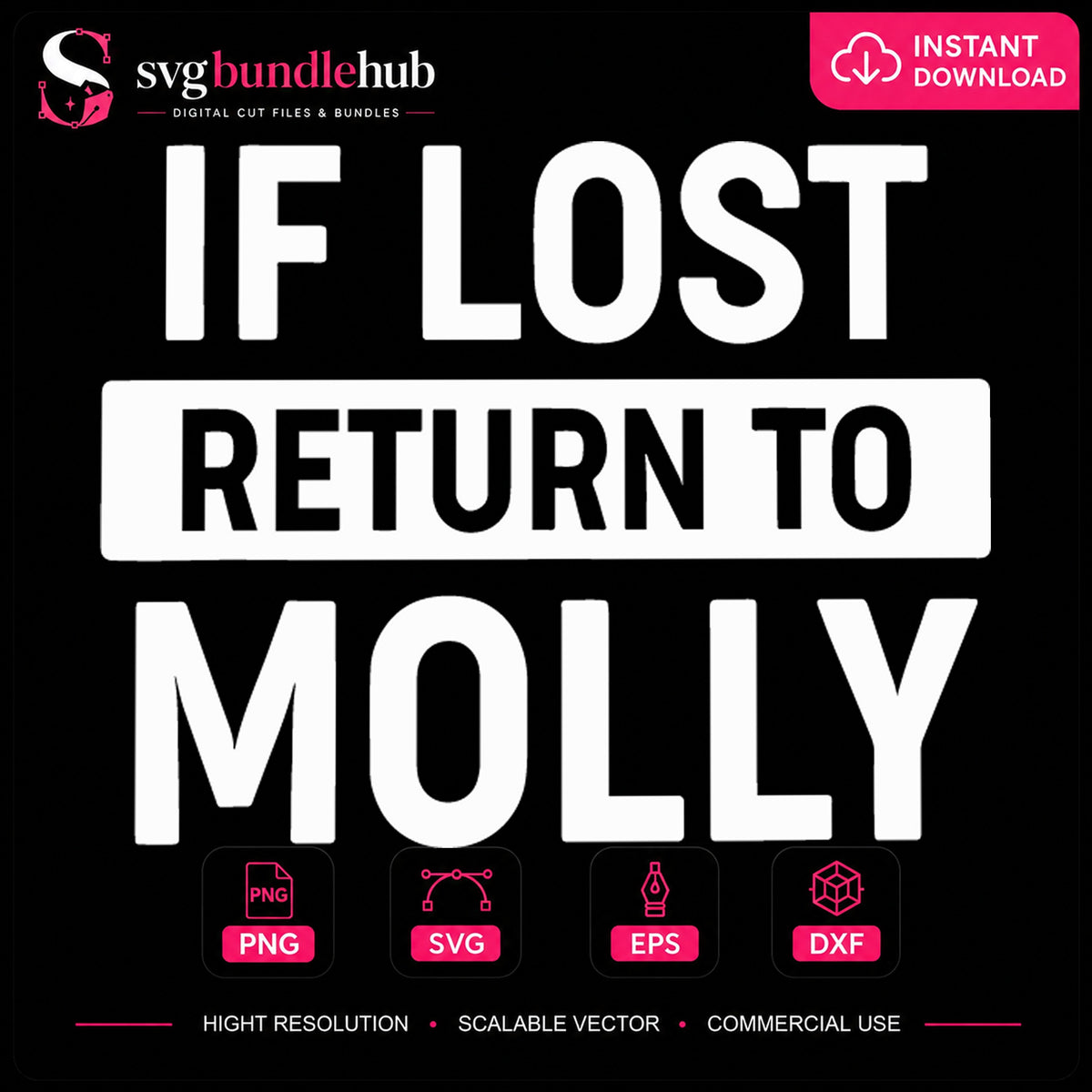 If Lost Return To Molly PNG, Funny Couples Name Quote