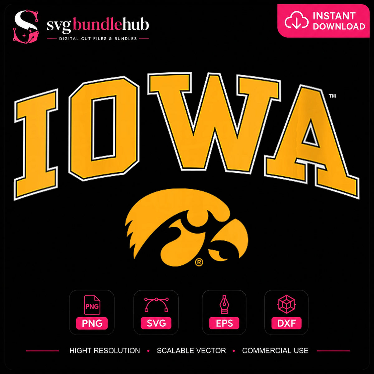 Iowa Hawkeyes Arch Logo Football Team Spirit PNG