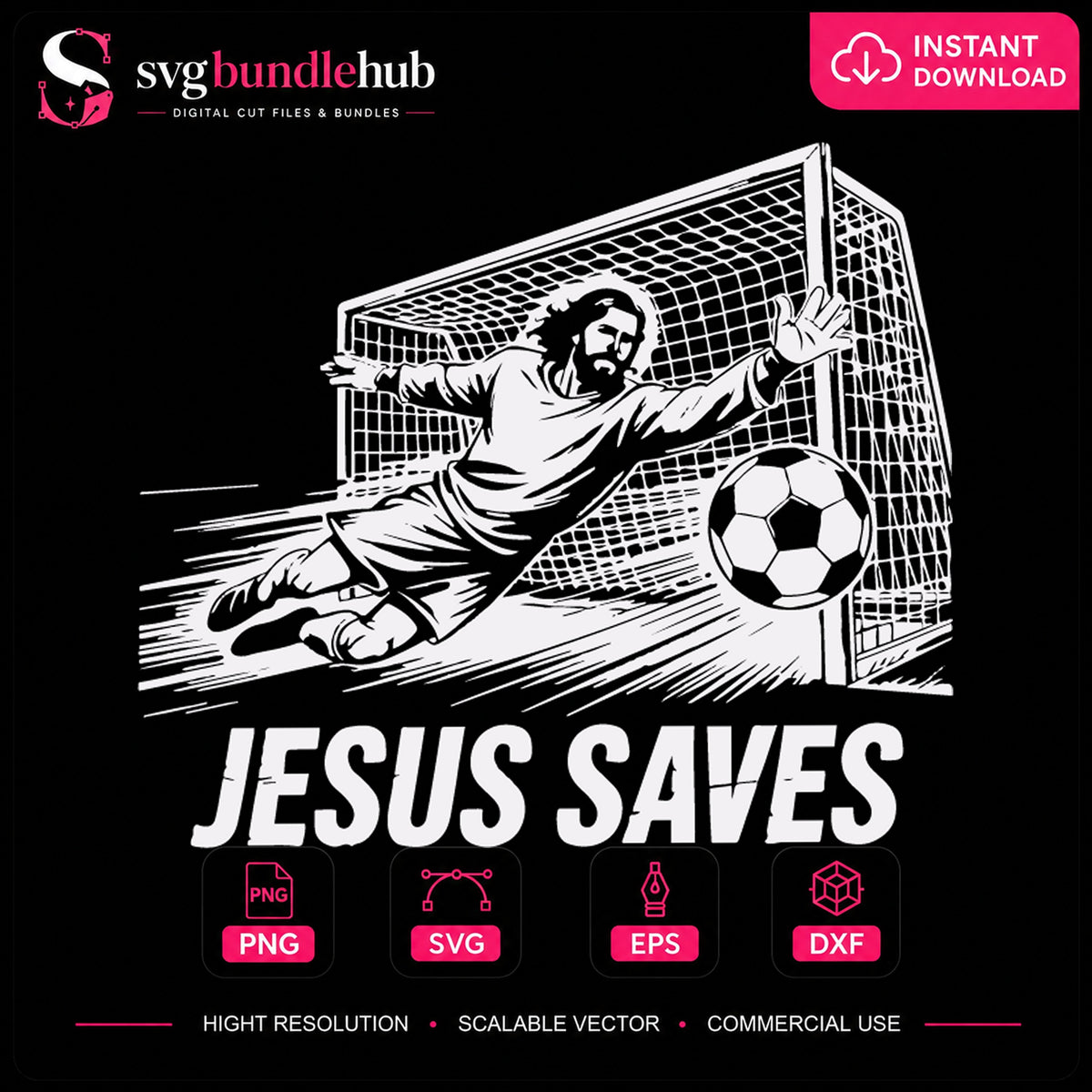 Jesus Saves Soccer Goalkeeper Funny Christian Quote PNG