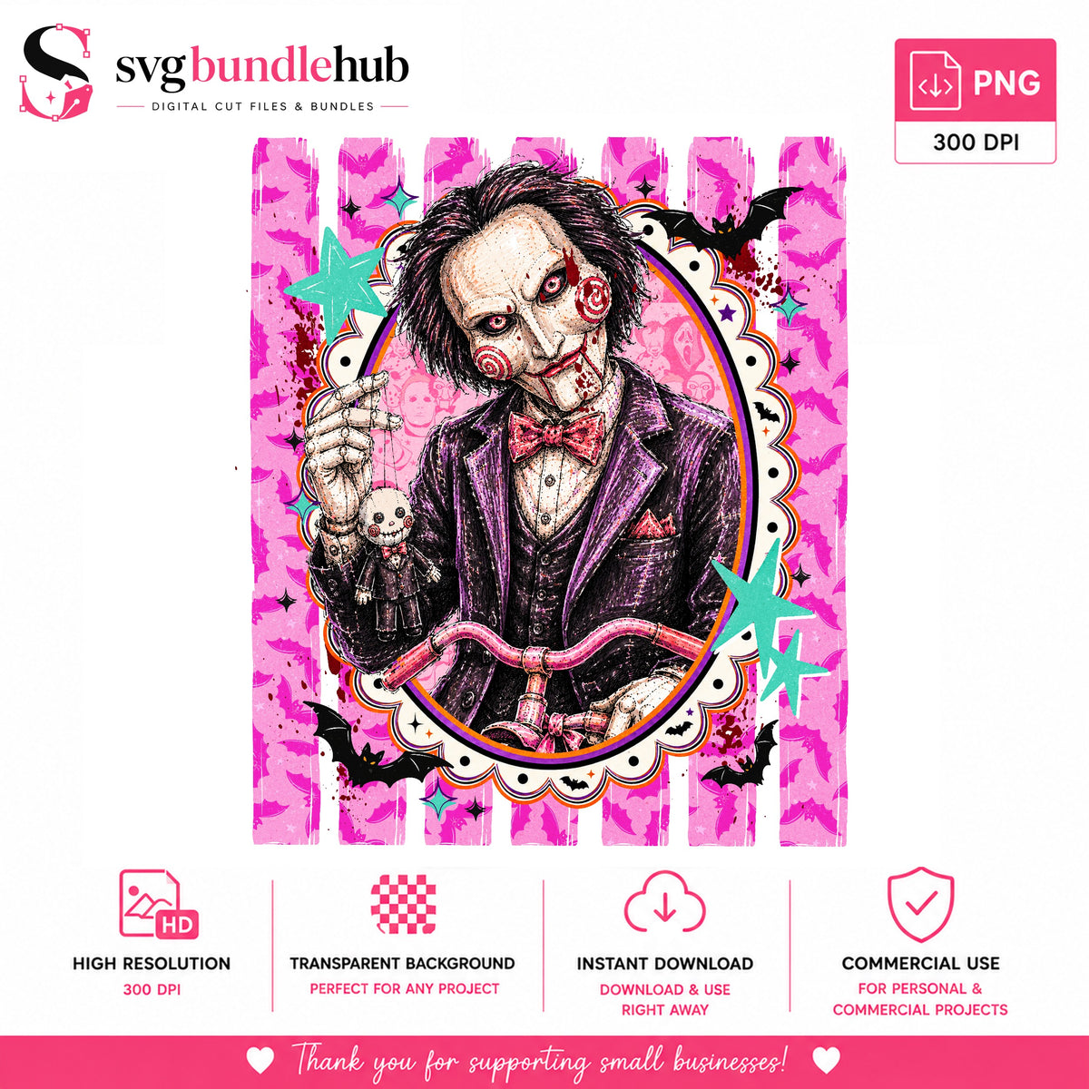 Jigsaw Puppet Horror PNG | SvgBundleHub